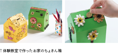 体験教室で作ったお家のちょきん箱